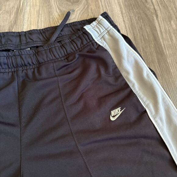 Vintage Nike Track Pants Mens Size M Black Striped Swishy Ankle Zips Y2K Worn - Picture 2 of 7